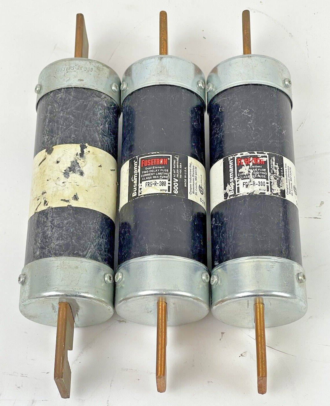 FUSETRON *LOT OF 3* FRS-R-300 - BUSSMANN DUAL-EL/TIME-DELAY/CURR LIMITING FUSES