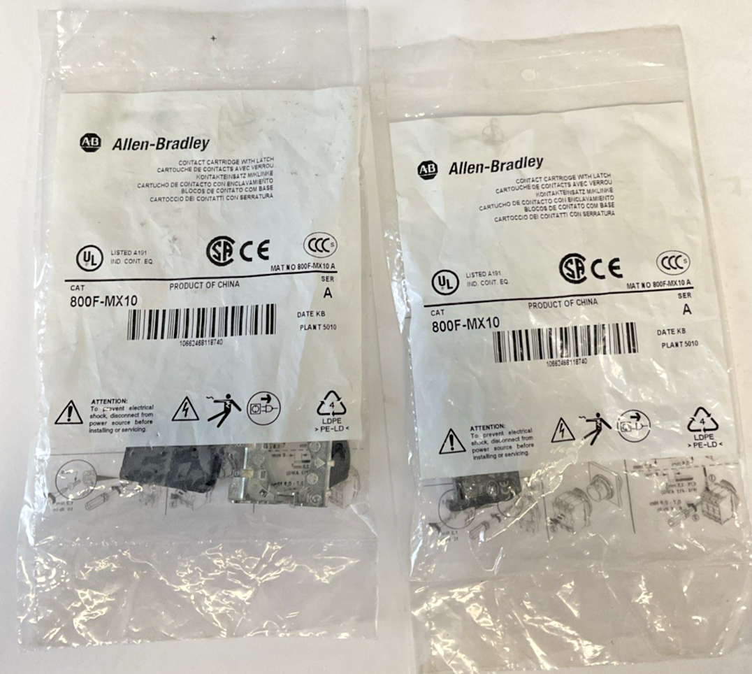 ALLEN BRADLEY 800F-MX10 CONTACT CARTRIDGE W/LATCH SER.A ***LOTOF2***