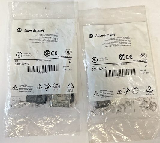 ALLEN BRADLEY 800F-MX10 CONTACT CARTRIDGE W/LATCH SER.A ***LOTOF2***