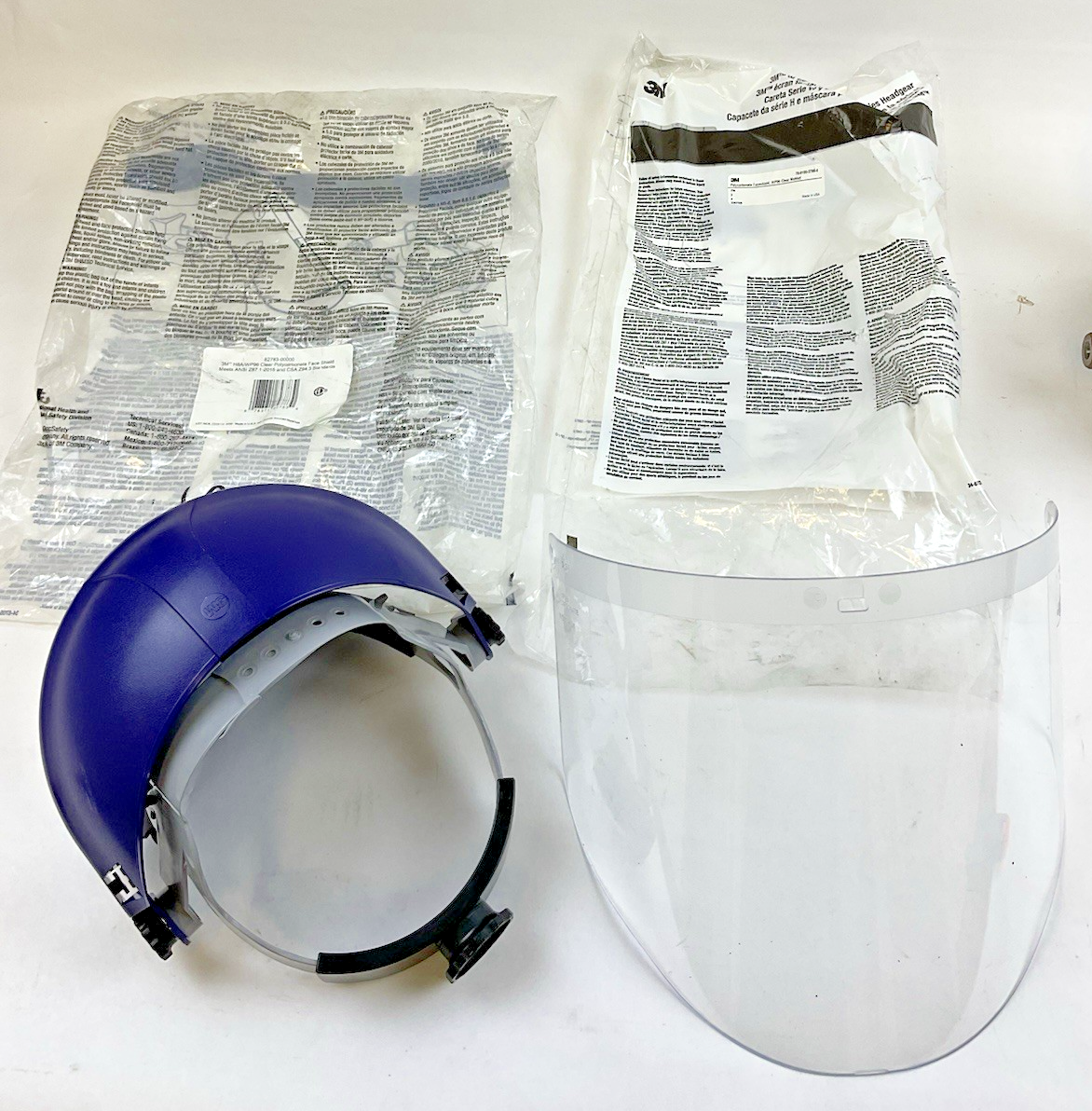 3M 82783-00000 H8A RATCHET HEADGEAR WITH WP96 POLYCARBONATE FACE SHIELD LOT OF 3
