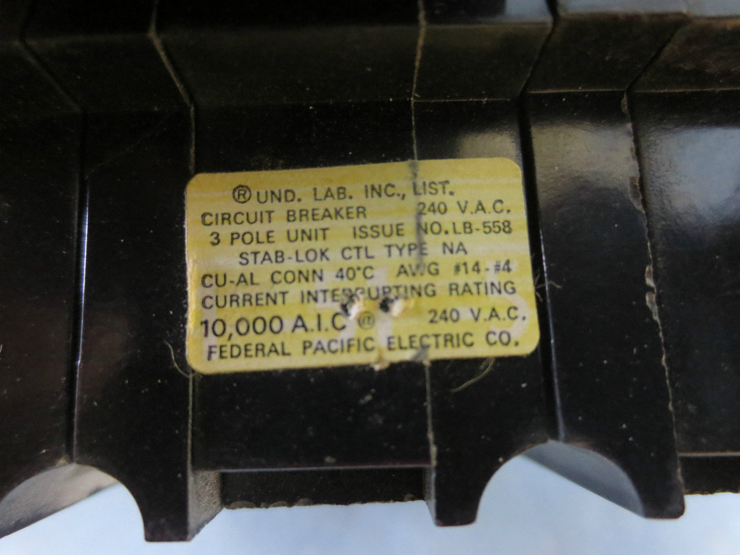 FPE AMERICAN NA320 3P20 STABLOCK CIRCUIT BREAKER 20A 240V 3-POLE
