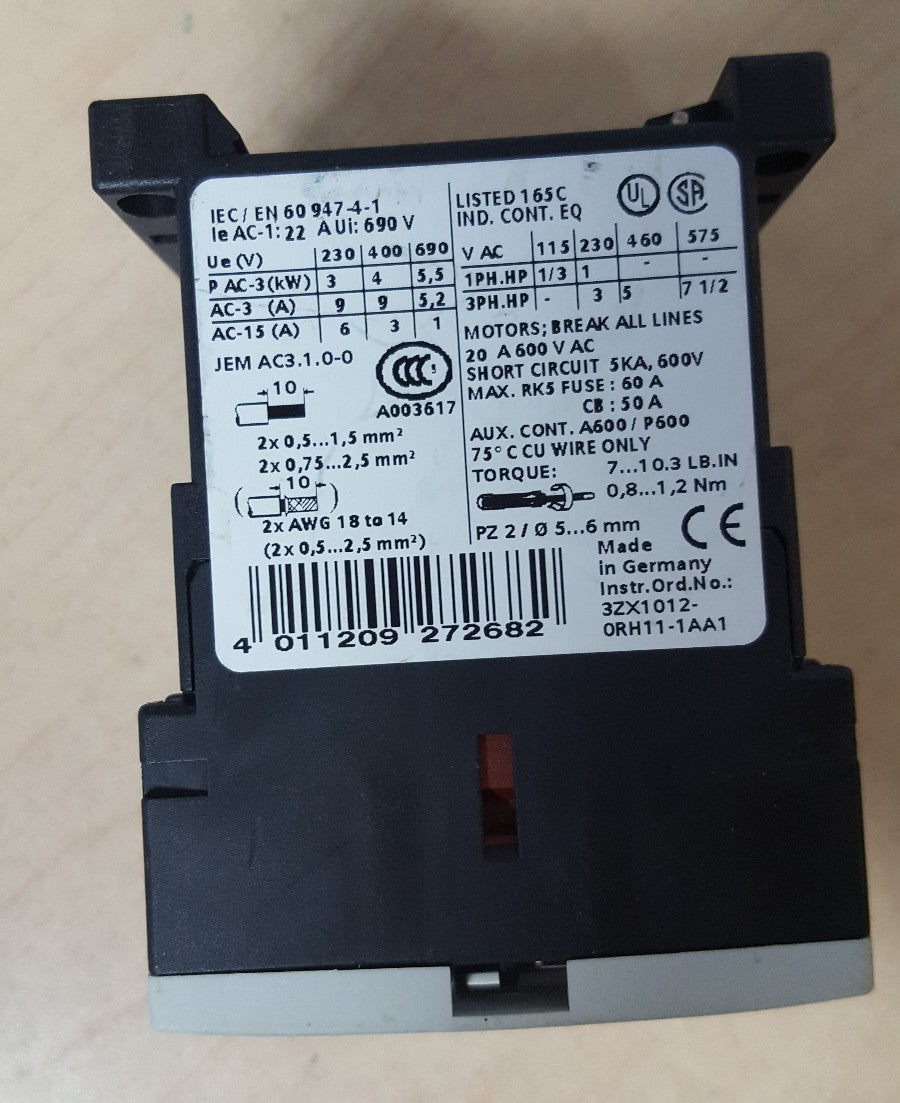 SIEMENS 50/60HZ 230V CONTACTOR 3RT1016-1AP01 104262