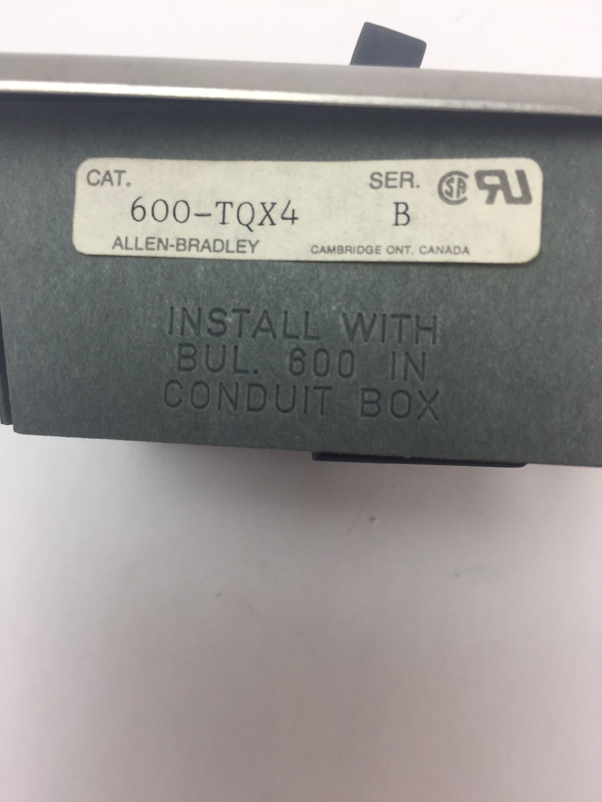 ALLEN BRADLEY 600-TQX4 MANUAL MOTOR STARTER SER B
