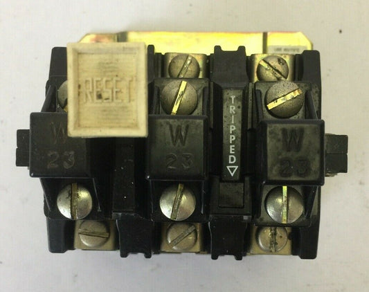 ALLEN BRADLEY 592-B0V16 MANUAL RESET OVERLOAD RELAY 120-600VAC W/ W23 HEATERS