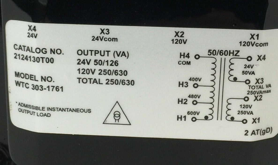 EGS 2124130T00 INDUSTRIAL CONTROL TRANSFORMER OUTPUT(VA) 24V 50/126 120V 250/630