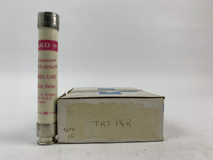 Gould Shawmut Tri-Onic TRS1 1/4R 1 1/4A 600VAC Fuse "Lot of 10"