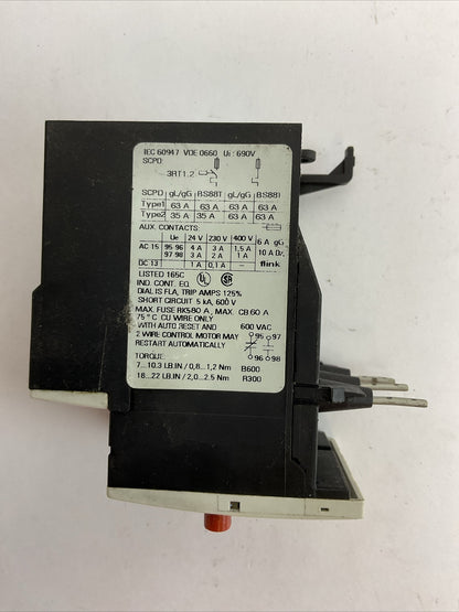 SIEMENS 3RU1126-4CB1 OVERLOAD RELAY SIRIUS 3R 600VAC 17.0-22.0A