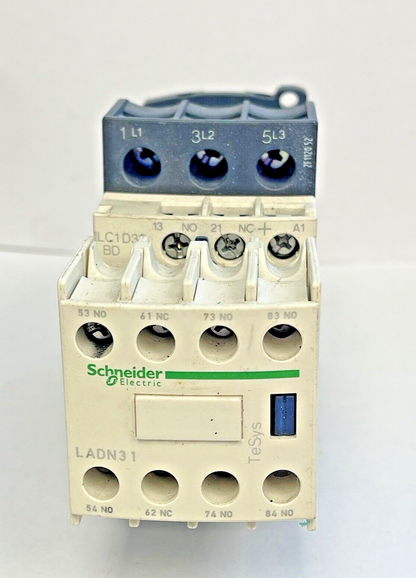 SCHNEIDER ELECTRIC - LC1D32 - CONTACTOR 24VDC & SCHNEIDER LADN31 - CONTACT BLOCK