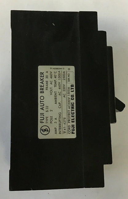 FUJI ELECTRIC S 32 AUTO BREAKER  30AMP 460VAC 2POLE