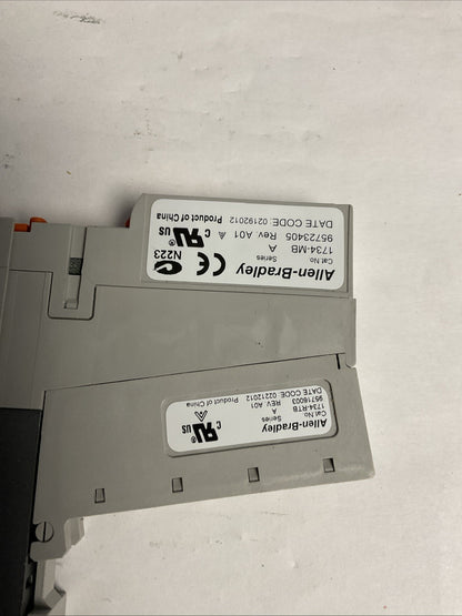 ALLEN BRADLEY 1734-IB8 PLC MODULE SER.D W/1734-MB BASE W/1734-RTB ***LOTOF5***