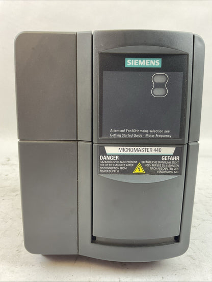 SIEMENS 1P 6SE6440-2UC21-5BA1 AC DRIVE MICROMASTER 440
