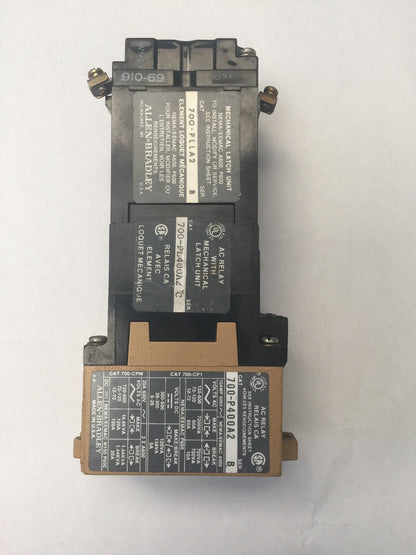 ALLEN BRADLEY 700-PL400A2 SER C AC RELAY W/ 700-PLLA2 700-P400A2 PA254 PL254