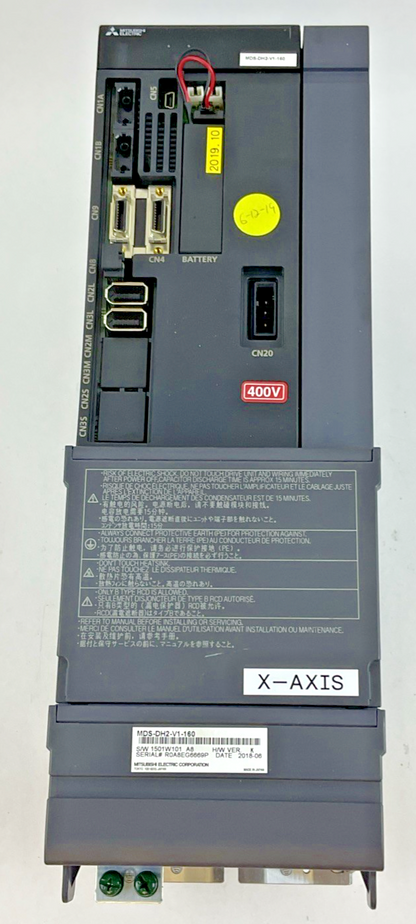 MITSUBISHI SERVO DRIVE MDS-DH2-V1-160 H/WVER.KSERVO DRIVE 9KW 480V 50/60HZ
