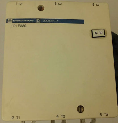 TELEMECANIQUE LC1F330 CONTACTOR,3PH,600VAC, 370A, 250HP, 120/127V 40/400HZ COIL