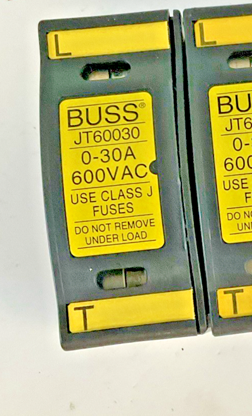BUSSMANN **LOT OF 3**  JT60030  FUSEHOLDER  30A, 600VAC, 200kA