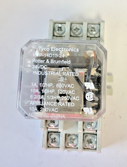 TYCO KUP-14D15-24 RELAY 24VDC W/ ALLEN BRADLEY 700-HN154 SER.A  15A ***LOTOF4***