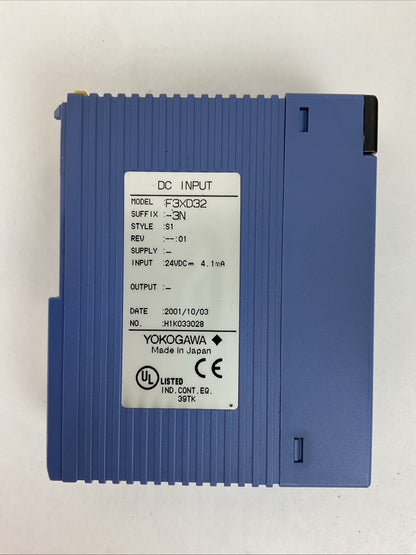 YOKOGAWA F3XD32-3N DC INPUT MODULE INPUT 24VDC 4.1mA