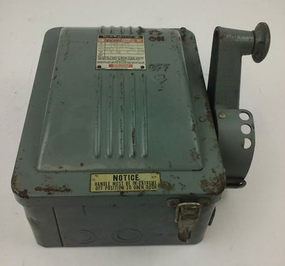 WESTINGHOUSE, AHU-221, SAFETY SWITCH, 2P, 30A, 240VAC/ 250VDC, TYPE A, AHU, NEW