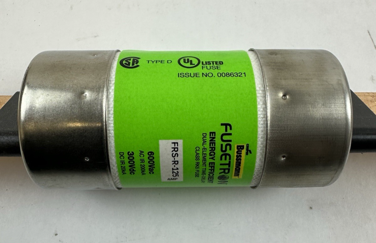 COOPER BUSSMANN FRS-R-125 FUSETRON DUAL ELEMENT TIME-DELAY FUSE 125A 600V
