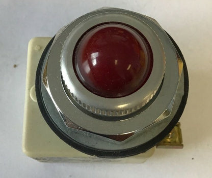 SQUARE D 9001 KP-7R6 STANDARD PILOT LIGHT RED LENS SER.H 240VAC 60HZ