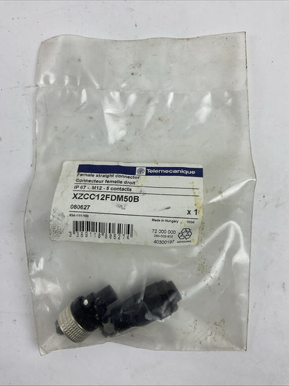 TELEMECANIQUE XZCC12FDM50B FEMALE STRAIGHT CONNECTOR