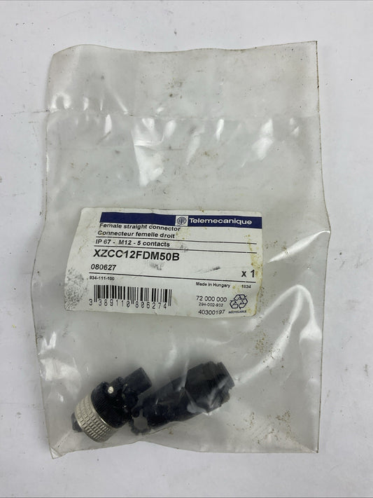 TELEMECANIQUE XZCC12FDM50B FEMALE STRAIGHT CONNECTOR