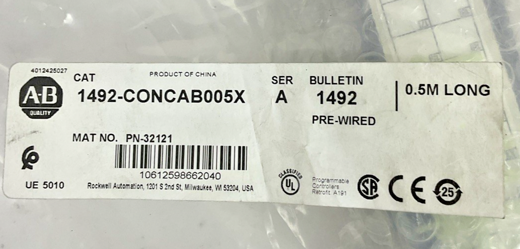 ALLEN BRADLEY 1492-CONCAB005X CONVERSION CABLE SER.A 0.5M