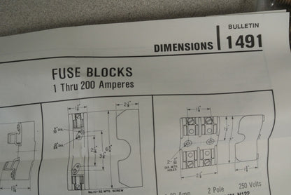 ALLEN-BRADLEY 1491-N433 FUSE BLOCK - 101-200A, 250-600V, 3P - NEW SURPLUS