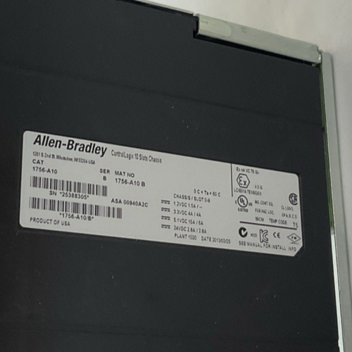 ALLEN BRADLEY 1756-PA75/B POWER SUPPLY *NO COVER*W/ 1756-A10 10 SLOT RACK