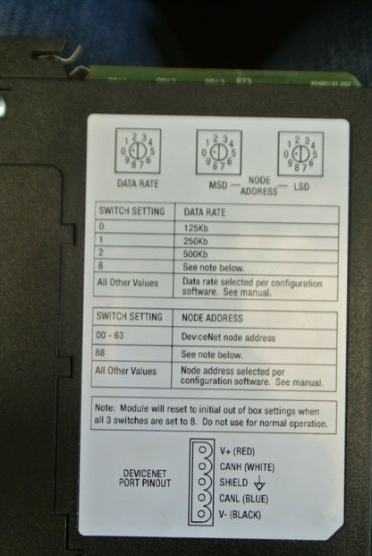 ALLEN-BRADLEY 1756-DNB Series C DEVICENET COMMUNICATION MODULE / PN-23452 24VDC