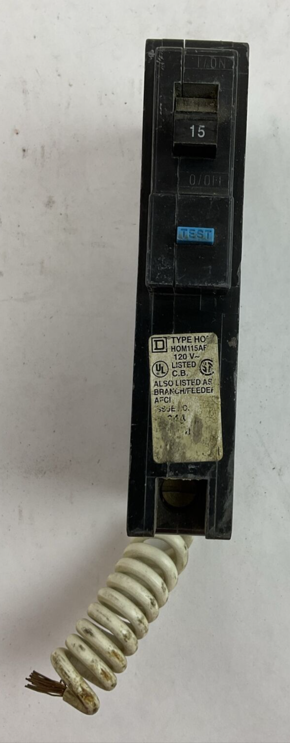 SQUARE D HOM115AFI ARC FAULT CIRCUIT BREAKER 1POLE 15AMP 120VAC
