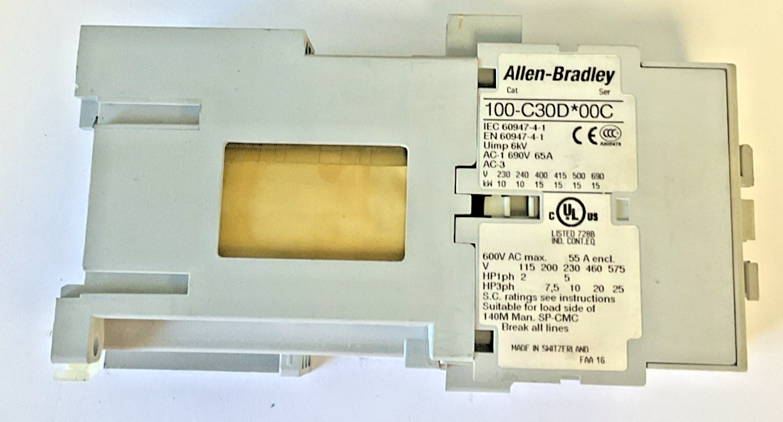 ALLEN BRADLEY 100-C30D*00C CONTACTOR 600VAC 55A