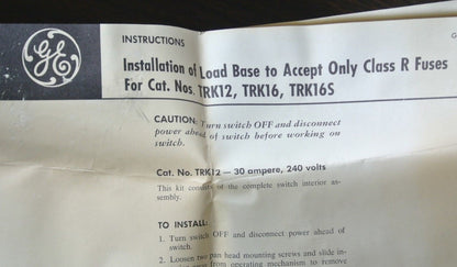 GE TRK12 / TKL1093 - LOAD BASE - 240V, 30A, 3-POLE - NEW SURPLUS