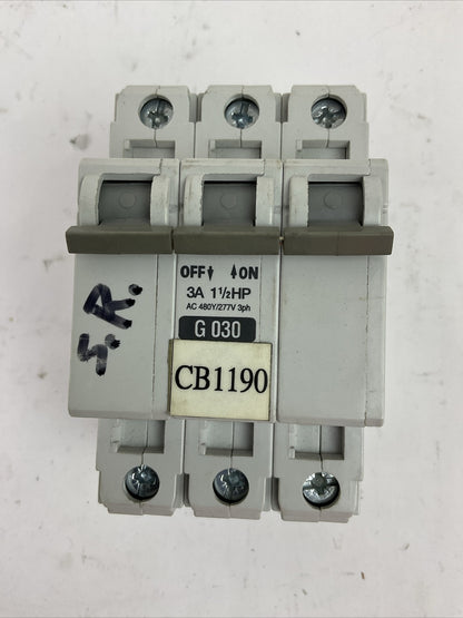 ALLEN BRADLEY 1492-CB3G030 MANUAL MOTOR CONTROLLER 3A 1-1/2HP 3P 480Y/277VAC SER