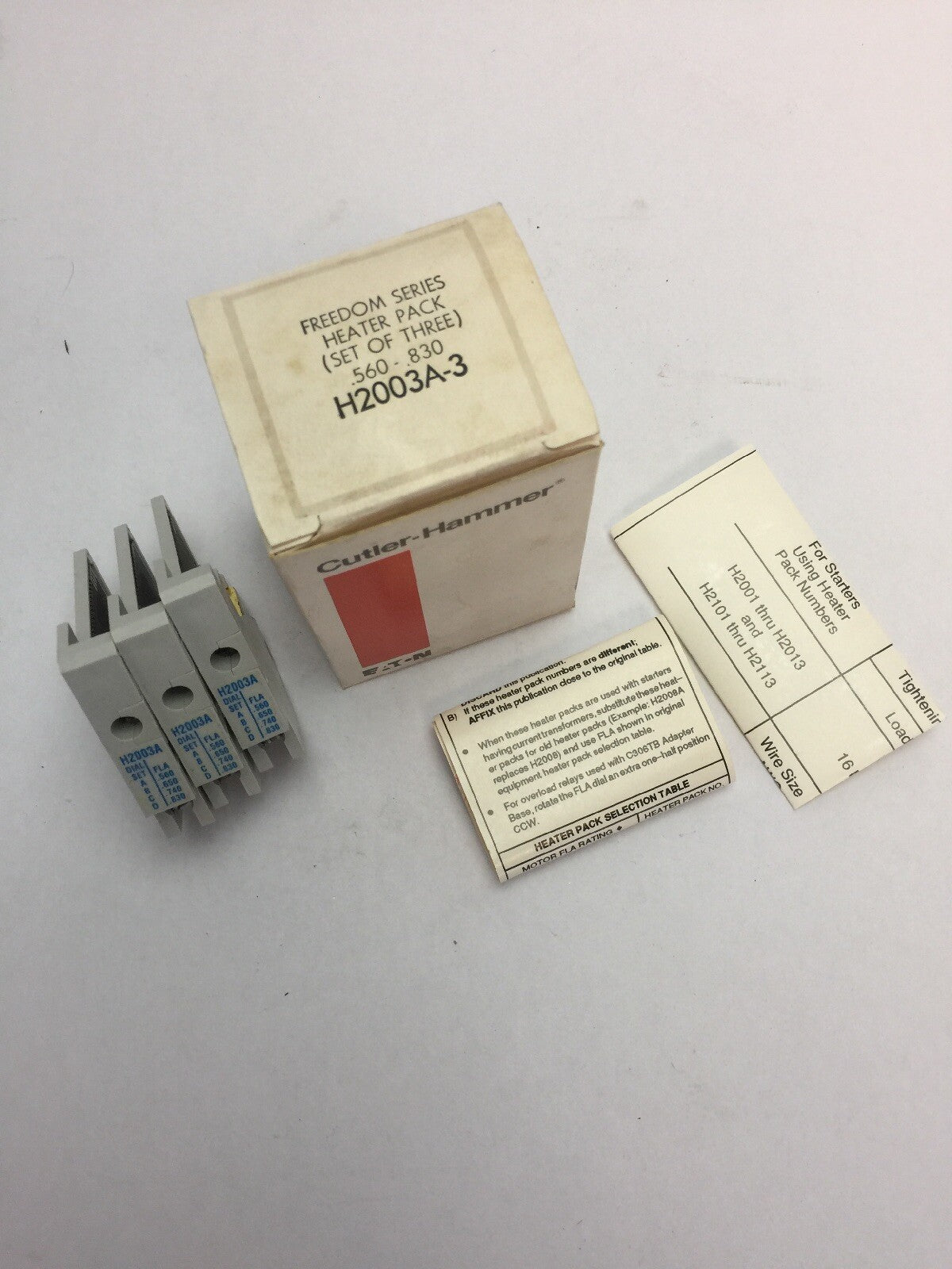 CUTLER HAMMER H2003A-3 FREEDOM SERIES HEATER PACK (SET OF THREE) .560-.830