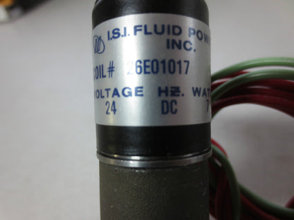 ISI FLUID POWER OMNI 375-02-081-33 AIR VALVE 24VDC 7W 30-150psi - I.S.I. SURPLUS