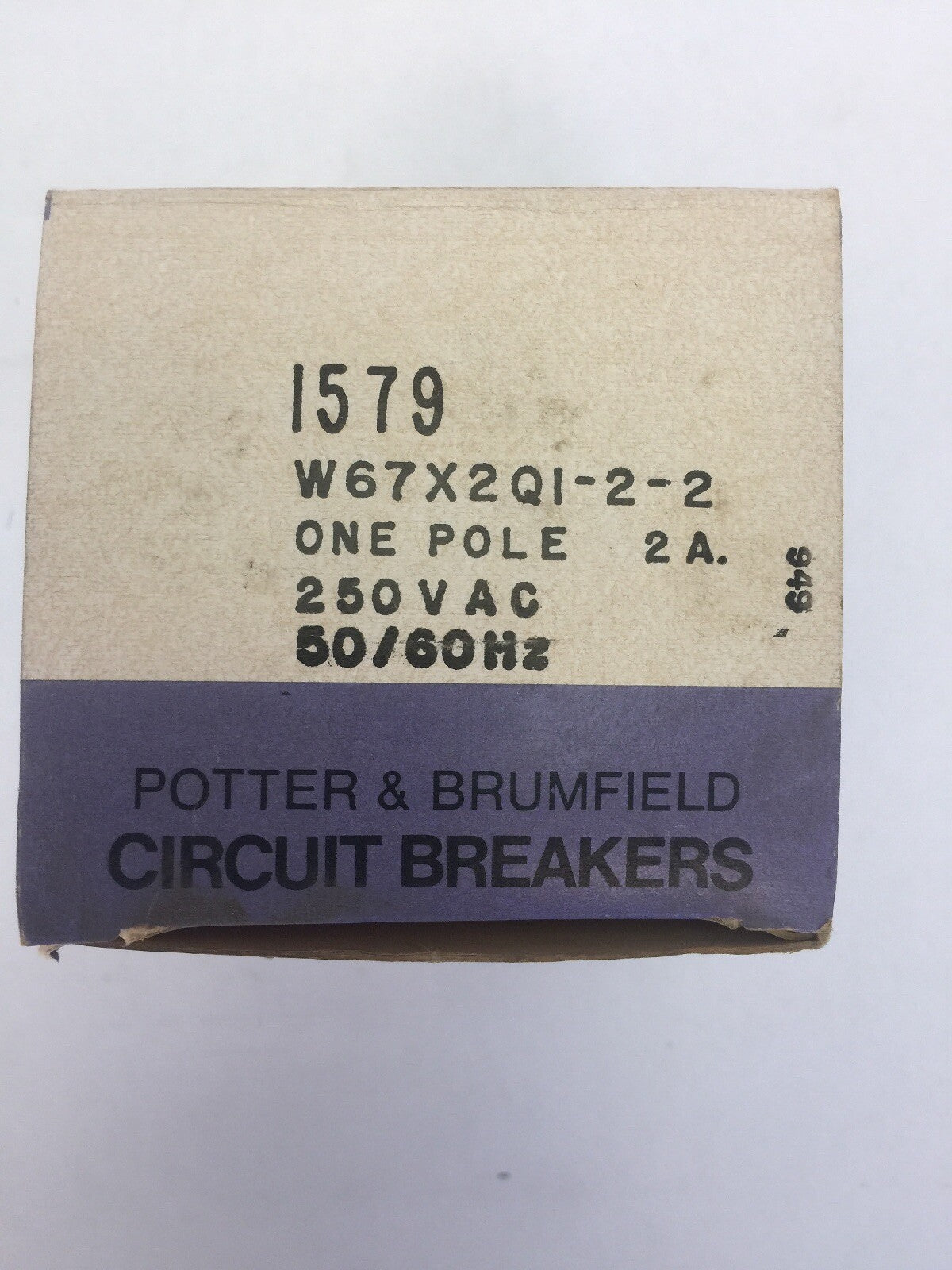 POTTER & BRUMFIELD W67X2Q1-2-2 CIRCUIT BREAKER 1 POLE 2A 250VAC 50/60HZ