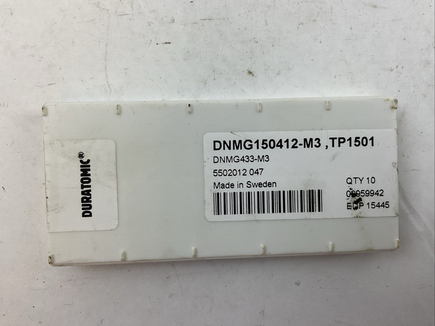 SECO DNMG150412-M3 TP1501 DNMG433-M3 CARBIDE INSERT (BOX OF 10)