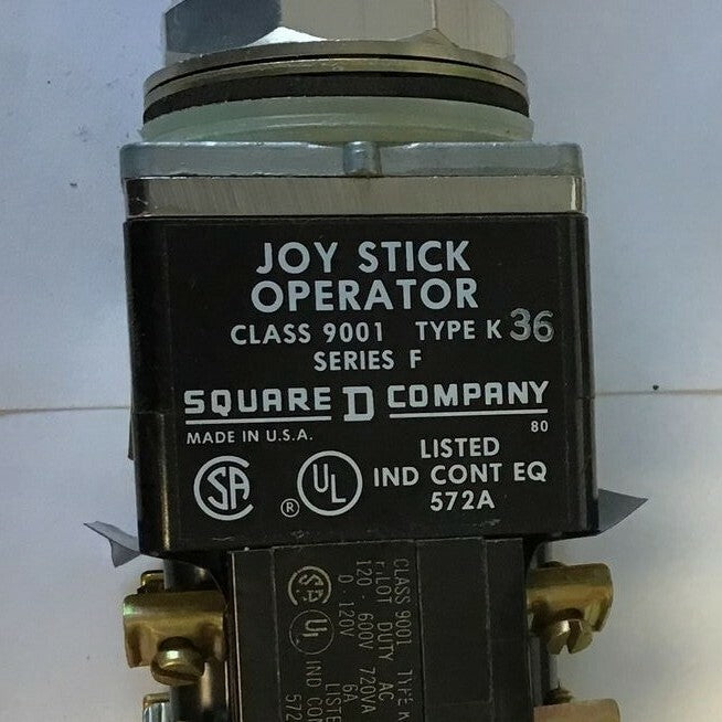 SQUARE D  9001 TYPE K36 JOY STICK OPERATOR SER.F W/ 9001 KA-1 SER.F CONT.BLK