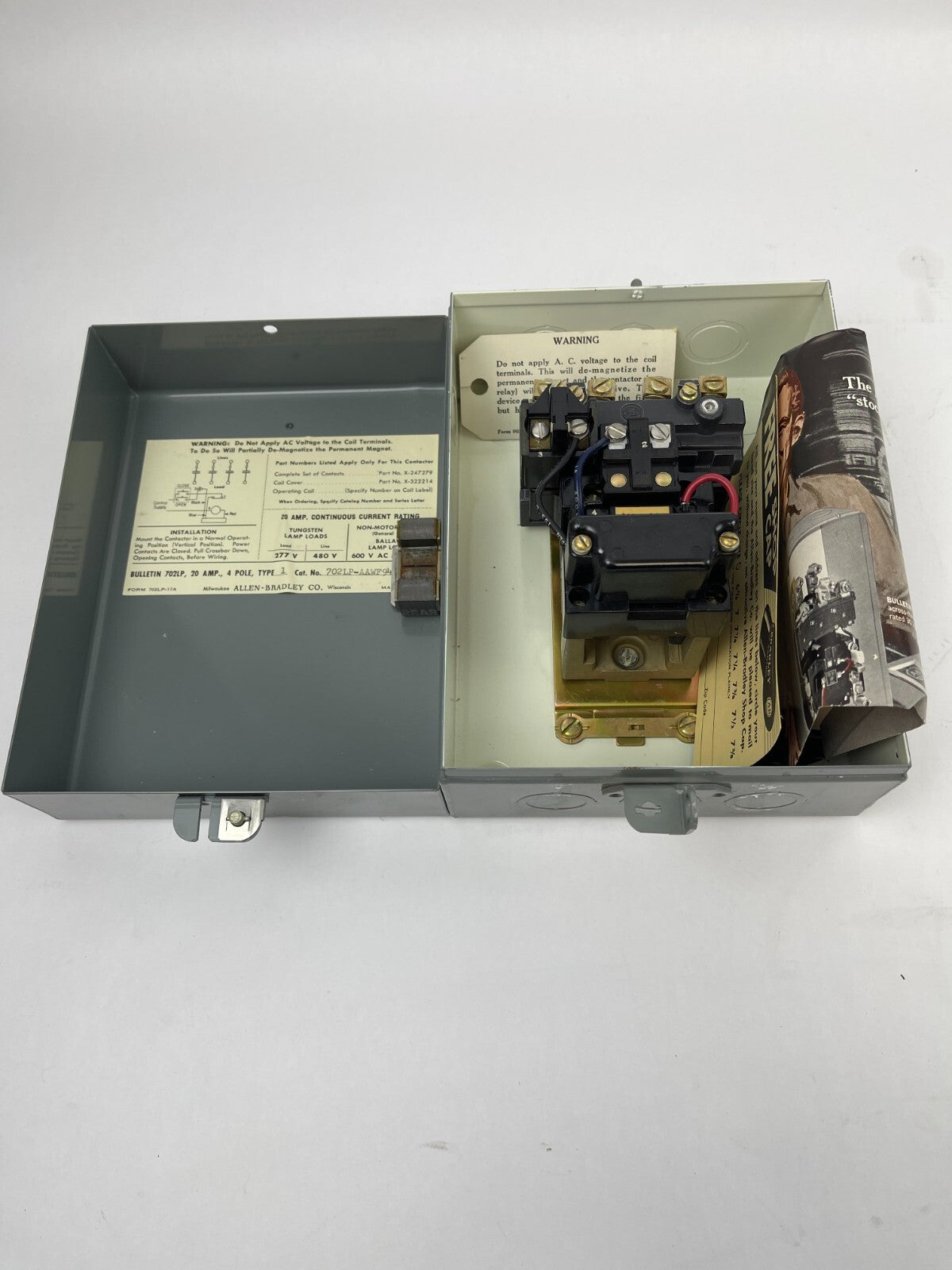 ALLEN BRADLEY 702LP-AAWF94 - AC LIGHTING CONTACTOR