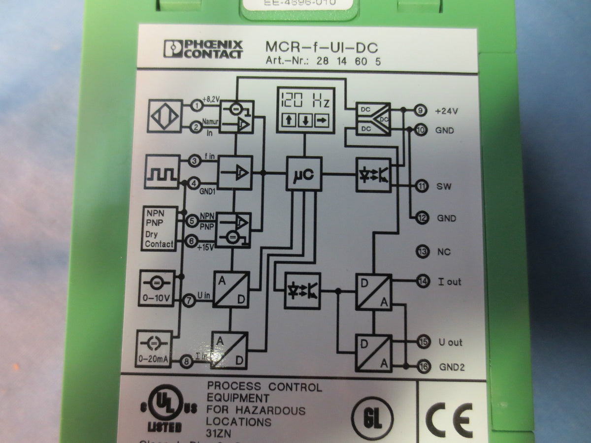 PHOENIX CONTACT MCR-f-UI-DC MCR FREQUENCY MEASURING TRANSDUCER, PROGRAMMABLE