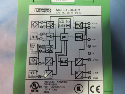 PHOENIX CONTACT MCR-f-UI-DC MCR FREQUENCY MEASURING TRANSDUCER, PROGRAMMABLE