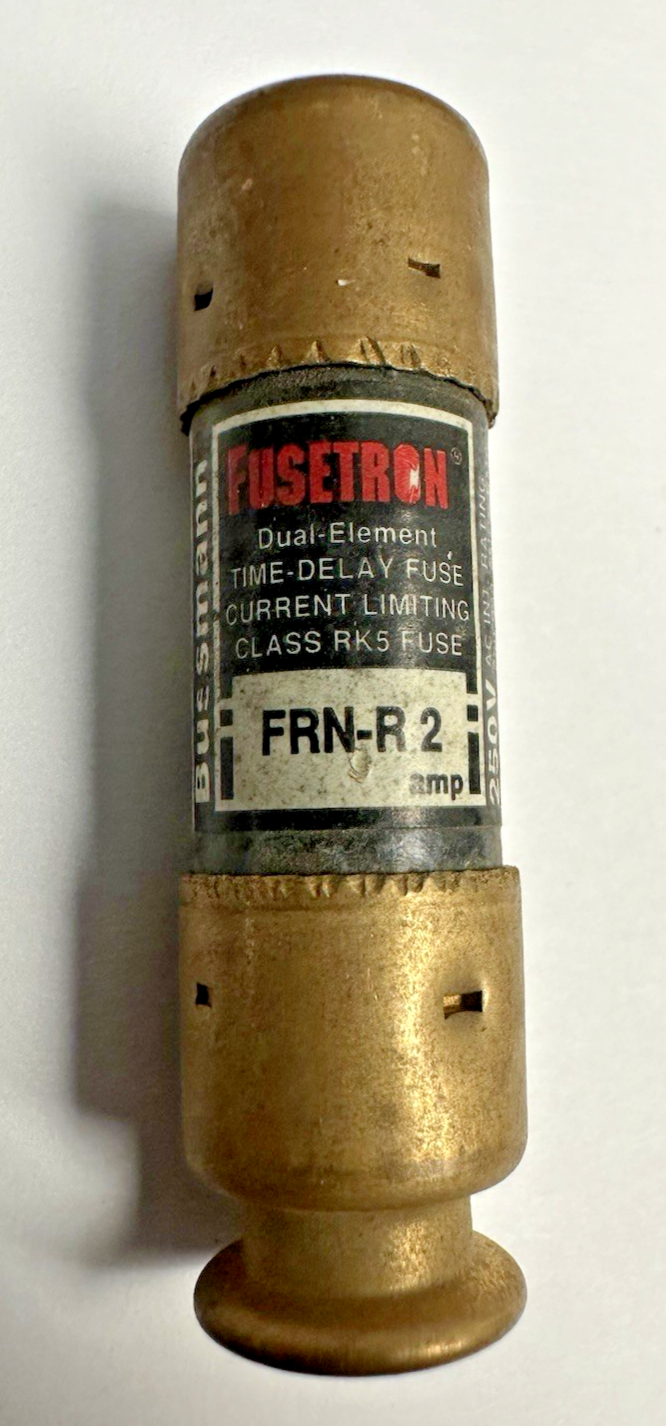 BUSSMANN FRN-R2 FUSETRON DUAL ELEMENT TIME DELAY FUSE 2A 250V LOT OF 10