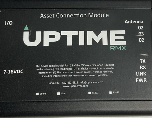 LAIRD UPTIME RMX C10711135 ASSET CONNECTION MODULE 18VDC