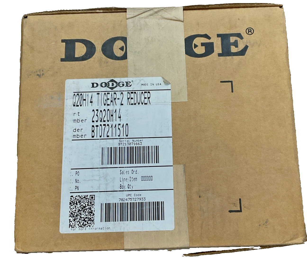 DODGE 23Q20H14 TIGEAR 2 GEAR REDUCER