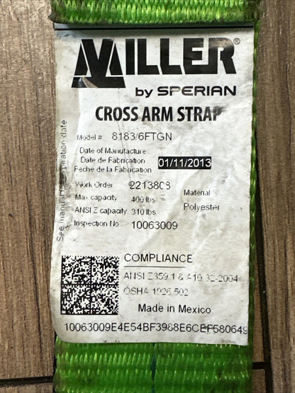 MILLER 8183/6FTGN CROSS ARM STRAP POLYESTER 400LBS 6FT