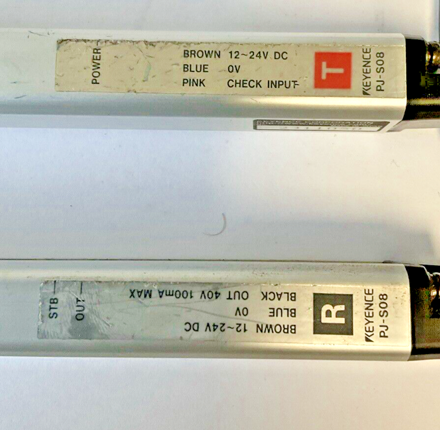 KEYENCE PJ-S08 TRANSMITTER/RECIEVER 12VAC 24VDC 100MA