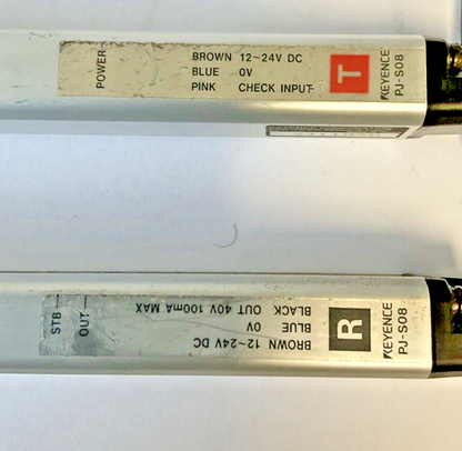 KEYENCE PJ-S08 TRANSMITTER/RECIEVER 12VAC 24VDC 100MA
