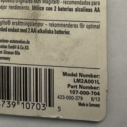 MAGLIGHT LM2A001L MINI MAGLIGHT BULB PACK OF 2*****LOTOF6****