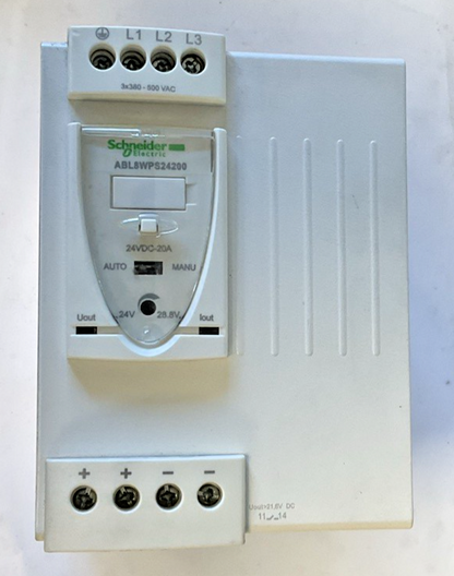 SCHNEIDER ELECTRIC ABL8 WPS24200 POWER SUPPLY PHASEO 500VAC 50/60HZ 1.2A